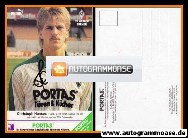 Autogramm Fussball | SV Werder Bremen | 1986 | Christoph HANSES