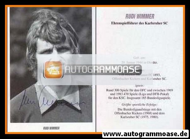 Autogramm Fussball | Karlsruher SC | 1970er Retro | Rudi WIMMER (Portrait SW ESF)