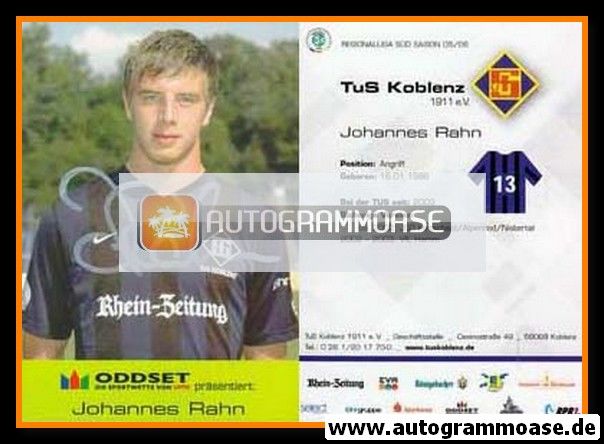 Autogramm Fussball | TuS Koblenz | 2005 | Johannes RAHN