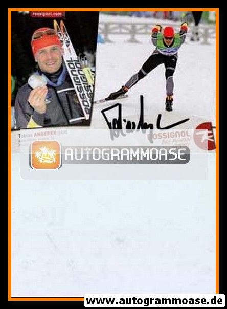 Autogramm Langlauf | Tobias ANGERER | 2000er (Collage Color Rossignol 1) OS-Silber