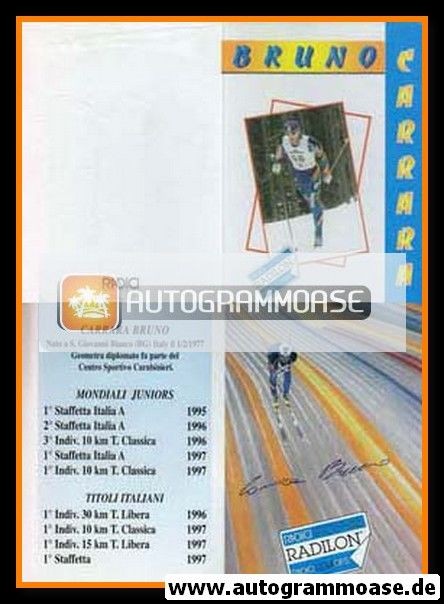 Autogramm Langlauf | Bruno CARRARA | 1997 (Radilon)