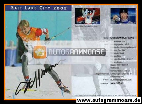 Autogramm Langlauf | Christian HOFFMANN | 2002 (Rennszene Color) OS-Gold