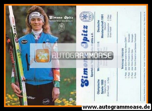 Autogramm Langlauf | Simone OPITZ | 1992 (SC Motor Zella-Mehlis)