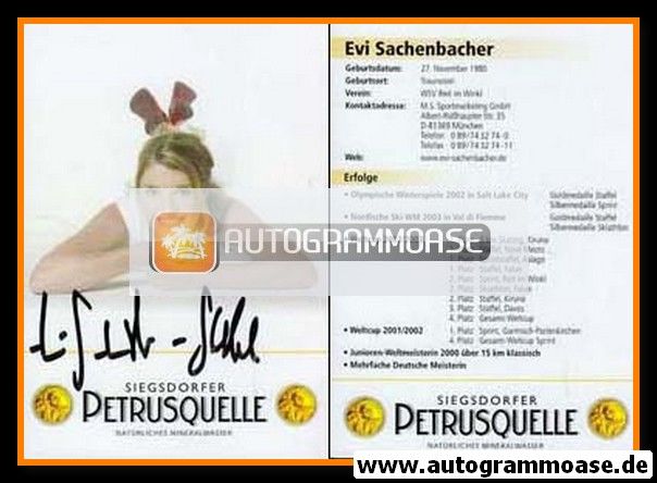 Autogramm Biathlon | Evi SACHENBACHER | 2004 (Portrait Color Petrusquelle) OS-Gold
