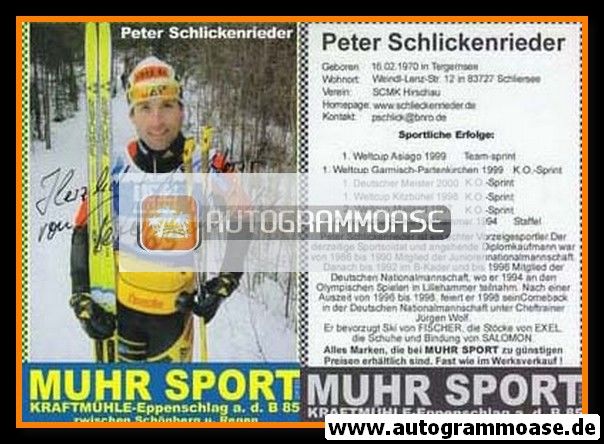 Autogramm Langlauf | Peter SCHLICKENRIEDER | 2001 (Muhr Sport)