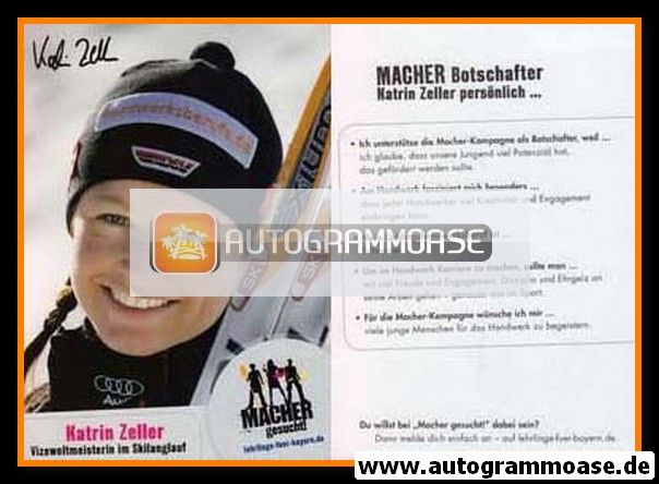 Autogramm Langlauf | Katrin ZELLER | 2000er Druck ("Macher Gesucht!")