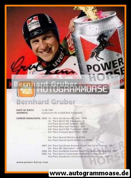 Autogramm Nordische Kombination | Bernhard GRUBER | 2009 (Power Horse)