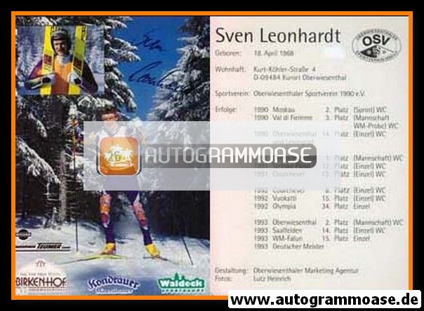 Autogramm Nordische Kombination | Sven LEONHARDT | 1994 (Oberwiesenthaler SV)