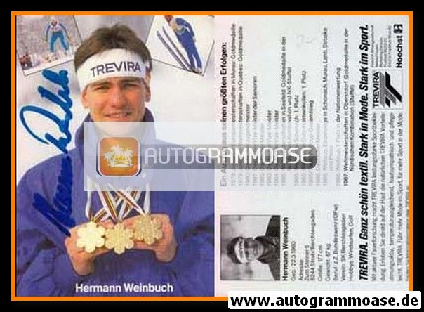 Autogramm Nordische Kombination | Hermann WEINBUCH | 1987 (Trevira)