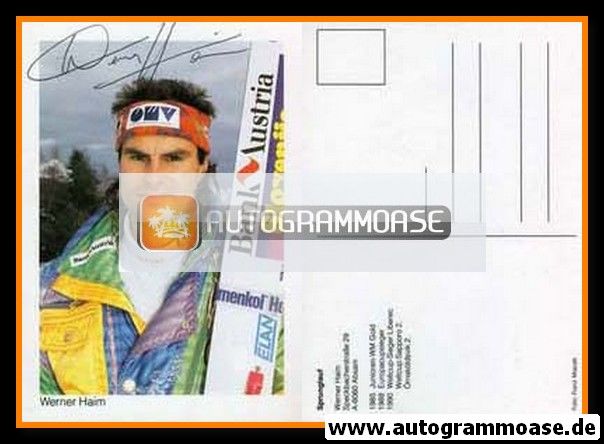 Autogramm Skispringen | Werner HAIM | 1990 (Portrait Color)