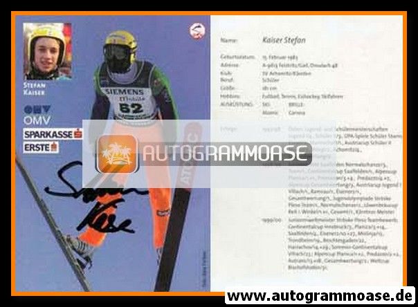 Autogramm Skispringen | Stefan KAISER | 2000 (OMV / Sparkasse)