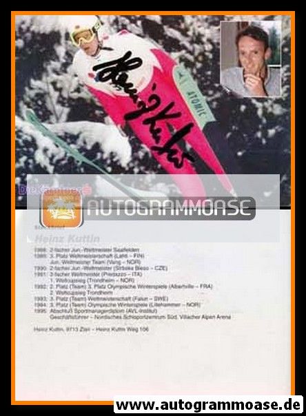 Autogramm Skispringen | Heinz KUTTIN | 1995 (Kärntner Sparkasse)