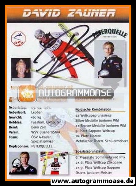Autogramm Skispringen | David ZAUNER | 2000er (Web Site)