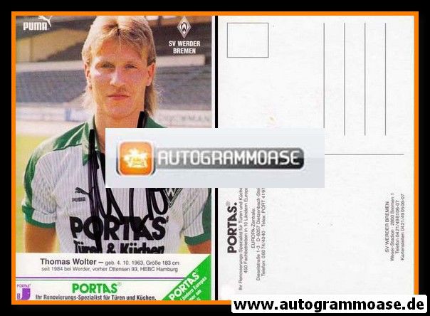 Autogramm Fussball | SV Werder Bremen | 1986 | Thomas WOLTER