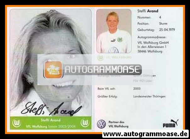 Autogramm Fussball (D) | VfL Wolfsburg | 2003 | Steffi ARAND