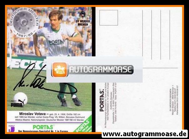 Autogramm Fussball | SV Werder Bremen | 1988 | Miroslav VOTAVA