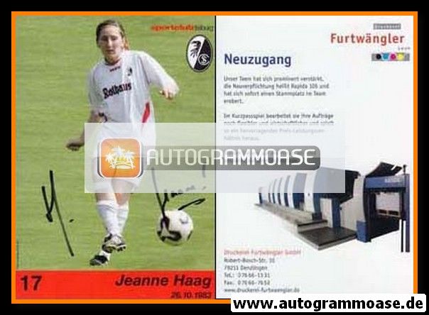 Autogramm Fussball (D) | SC Freiburg | 2006 | Jeanne HAAG