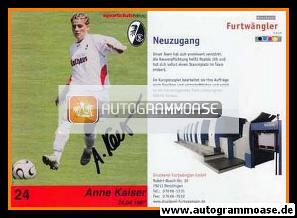Autogramm Fussball (Damen) | SC Freiburg | 2006 | Anne KAISER