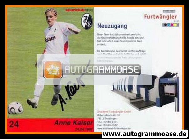 Autogramm Fussball (D) | SC Freiburg | 2006 | Anne KAISER