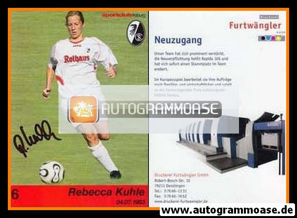 Autogramm Fussball (D) | SC Freiburg | 2006 | Rebecca KUHLE