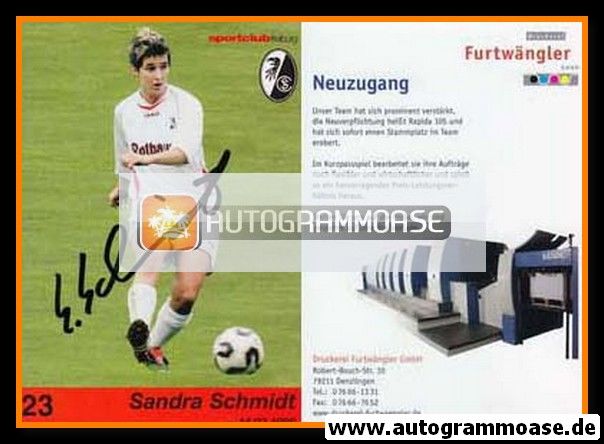 Autogramm Fussball (D) | SC Freiburg | 2006 | Sandra SCHMIDT