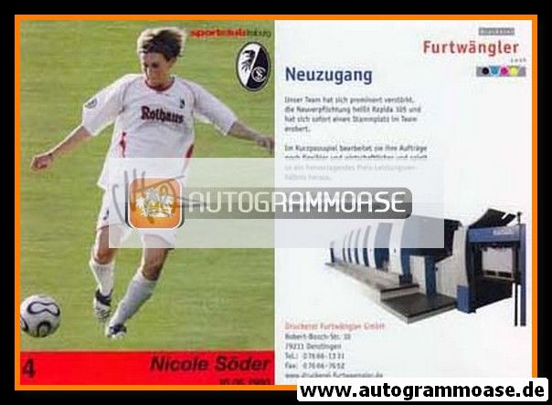 Autogramm Fussball (D) | SC Freiburg | 2006 | Nicole SÖDER