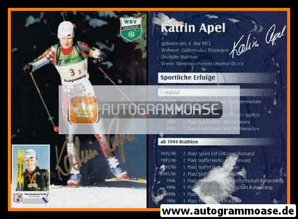 Autogramm Biathlon | Katrin APEL | 1990er (WSV Oberhof)