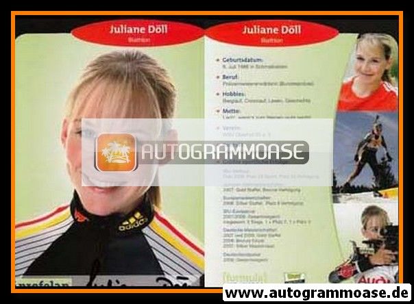 Autogramm Biathlon | Juliane DÖLL | 2008 (Profelan)