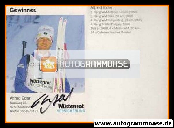 Autogramm Biathlon | Alfred EDER | 1980er (Wüstenrot)