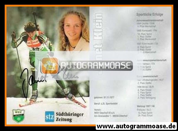 Autogramm Biathlon | Janet KLEIN | 1998 (WSV Oberhof / STZ)