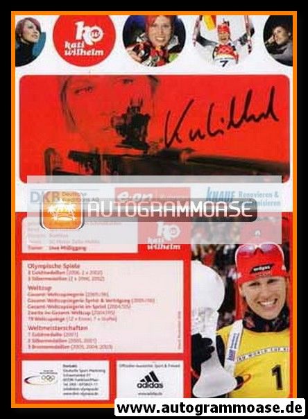 Autogramm Biathlon | Kati WILHELM | 2010er (Collage Color) OS-Gold