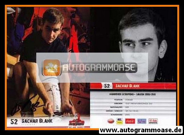 Autogramm Eishockey | Hannover Scorpions | 2009 | Sachar BLANK