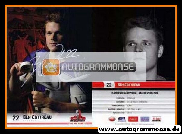 Autogramm Eishockey | Hannover Scorpions | 2009 | Ben COTTREAU