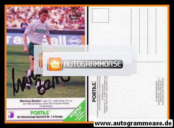 Autogramm Fussball | SV Werder Bremen | 1990 | Marinus BESTER