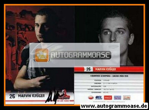 Autogramm Eishockey | Hannover Scorpions | 2009 | Marvin KRÜGER