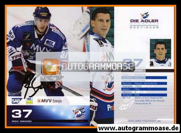 Autogramm Eishockey | Adler Mannheim | 2007 | Rick GIRARD