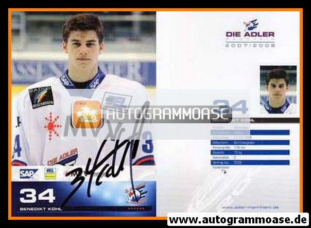 Autogramm Eishockey | Adler Mannheim | 2007 | Benedikt KOHL