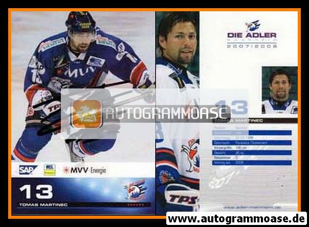 Autogramm Eishockey | Adler Mannheim | 2007 | Tomas MARTINEC