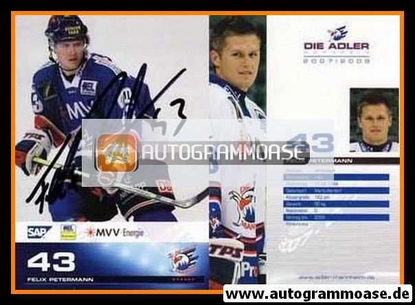 Autogramm Eishockey | Adler Mannheim | 2007 | Felix PETERMANN