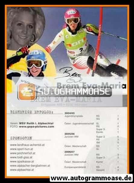 Autogramm Ski Alpin | Eva-Maria BREM | 2006 (Rennszene)