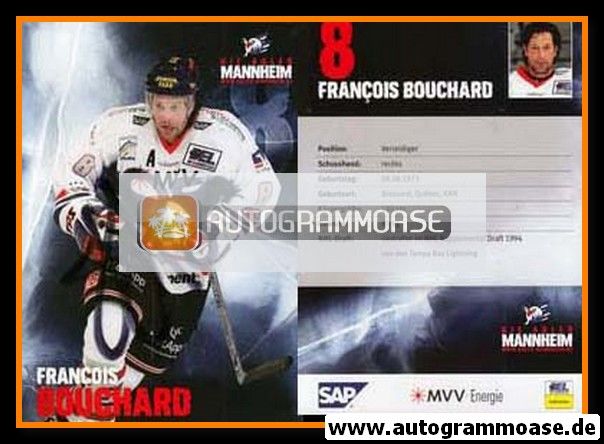 Autogramm Eishockey | Adler Mannheim | 2008 | Francois BOUCHARD