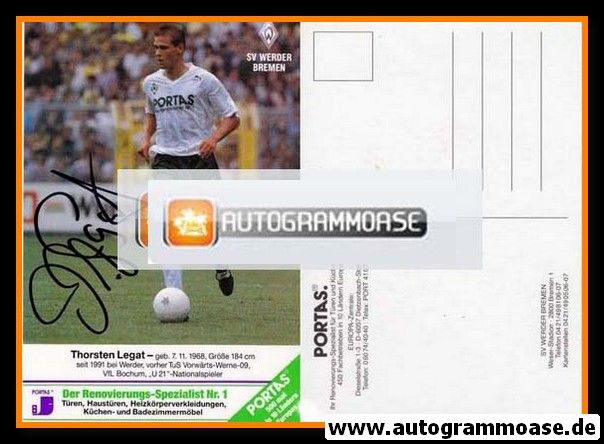 Autogramm Fussball | SV Werder Bremen | 1991 | Thorsten LEGAT