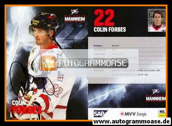 Autogramm Eishockey | Adler Mannheim | 2008 | Colin FORBES
