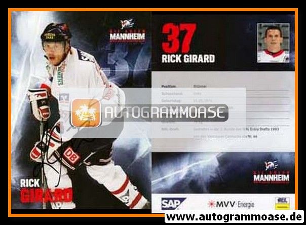 Autogramm Eishockey | Adler Mannheim | 2008 | Rick GIRARD