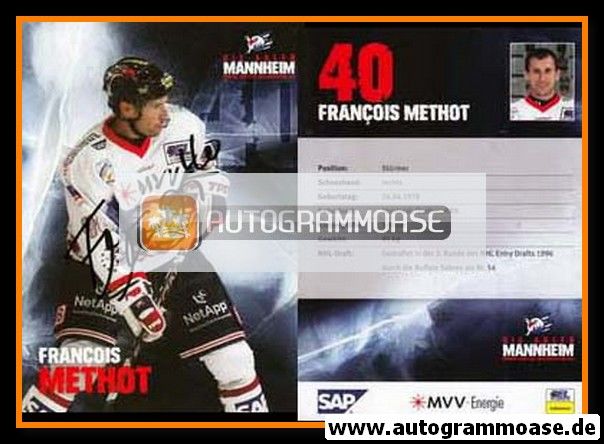Autogramm Eishockey | Adler Mannheim | 2008 | Francois METHOT