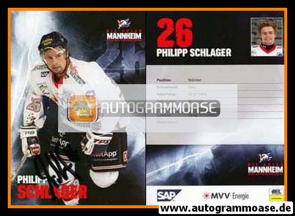 Autogramm Eishockey | Adler Mannheim | 2008 | Philipp SCHLAGER