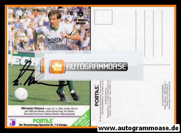 Autogramm Fussball | SV Werder Bremen | 1990 | Miroslav VOTAVA
