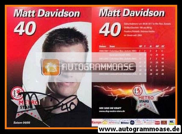 Autogramm Eishockey | DEG Metro Stars | 2004 | Matt DAVIDSON