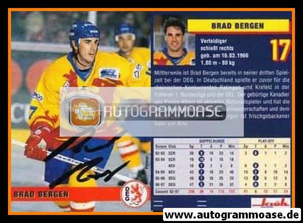 Autogramm Eishockey | Düsseldorfer EG | 1997 | Brad BERGEN
