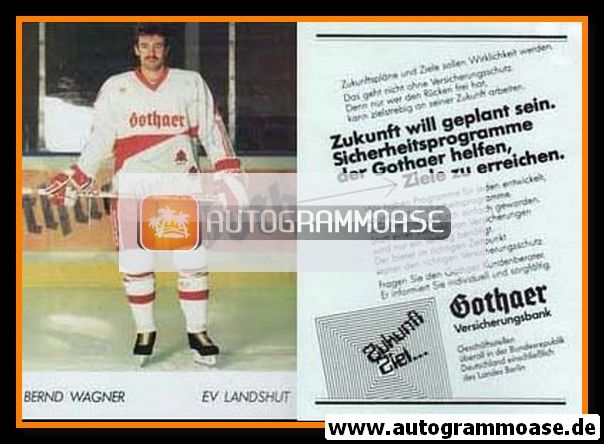 Autogramm Eishockey | EV Landshut | 1989 | Bernd WAGNER